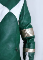 Mens Power Rangers Classic Leather Jacket Green