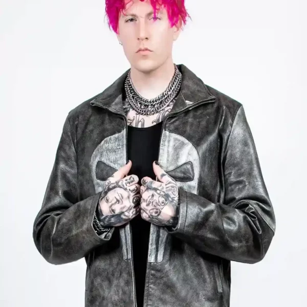 Mens Punisher Marvel Frank Castle Leather Jacket