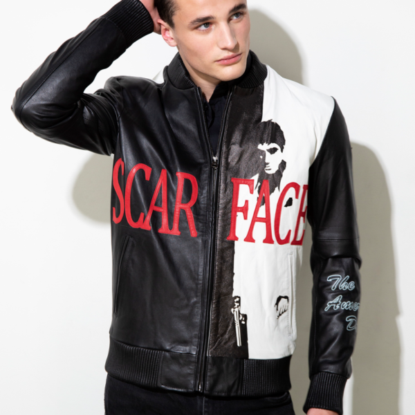 Mens Scarface Jeather Jacket