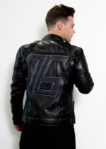 Mens Soldier 76 Black Leather Jacket Limited Edition US