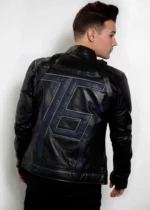Mens Soldier 76 Black Leather Jacket Limited Edition
