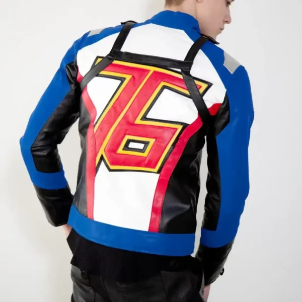 Mens Soldier 76 Blue Leather Jacket