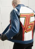 Mens Soldier 76 Blue Leather Jacket US