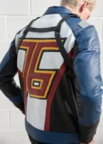 Mens Soldier 76 Blue Leather Jacket USA