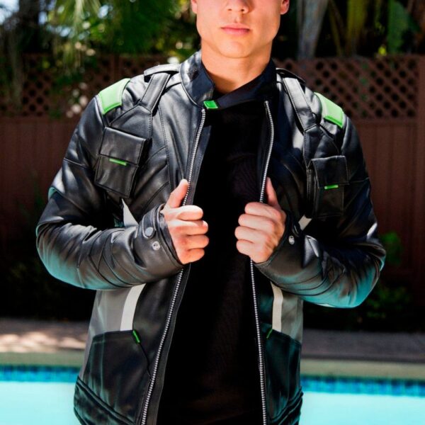 Mens Soldier 76 Houston Outlaws Green Leather Jacket