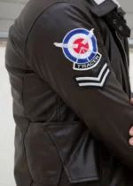 Mens Tracer Brown Leather Aviator Jacket USA