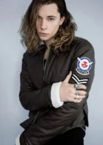 Mens Tracer Brown Leather Aviator Jacket USA