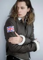 Mens Tracer Brown Leather Aviator Jacket