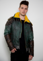 Mens Zane Borderlands Leather Jacket Green