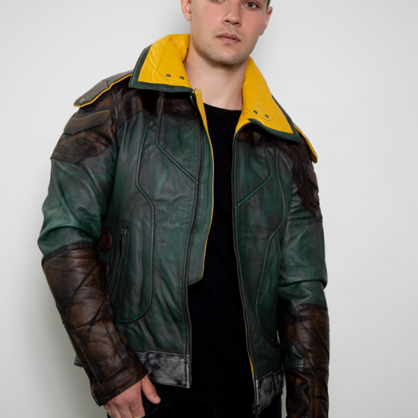 Mens Zane Borderlands Leather Jacket Green