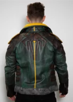 Mens Zane Borderlands Leather Jacket Green US