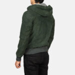 Nintenzo Green Hooded Suede Bomber Jacket USA