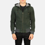 Nintenzo Green Hooded Suede Bomber Jacket United States