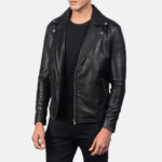 Noah Black Leather Biker Jacket US