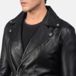 Noah Black Leather Biker Jacket USA