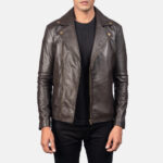 Noah Brown Leather Biker Jacket USA