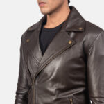 Noah Brown Leather Biker Jacket USA