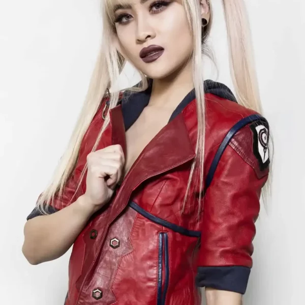 Red Hooded Leather Vi Arcane Jacket