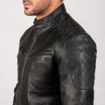 Sven Black Leather Bomber Jacket USA