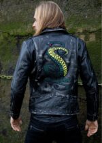 Tunnel Snakes Rule Fallout Leather Motorcycle Jacket USA