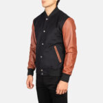 Vaxton Brown Hybrid Varsity Jacket US