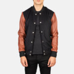 Vaxton Brown Hybrid Varsity Jacket USA