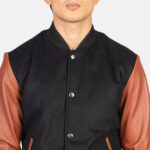Vaxton Brown Hybrid Varsity Jacket USA