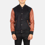 Vaxton Brown Hybrid Varsity Jacket United States