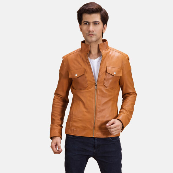 Tan Leather Motorcycle Jacket