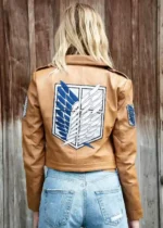 Womens Attack on Titan Scout Regiment Leather Jacket United States