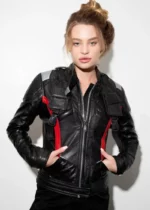 Womens Overwatch Soldier 76 Jet Leather Jacket Black