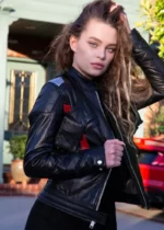 Womens Overwatch Soldier 76 Jet Leather Jacket Black US