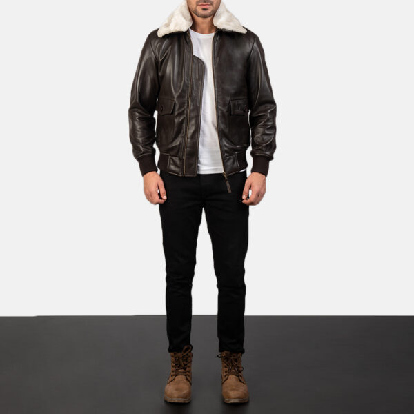 Airin G 1 Brown Leather Bomber Jacket
