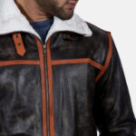 Alpine Brown Fur Leather Jacket US