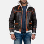 Alpine Brown Fur Leather Jacket USA