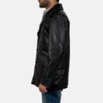 Brawnton Black Leather Coat US
