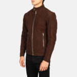 Fernando Quilted Brown Suede Biker Jacket US