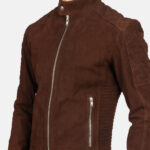 Fernando Quilted Brown Suede Biker Jacket USA