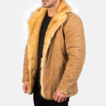 Furlong Beige Suede Leather Coat USA