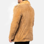 Furlong Beige Suede Leather Coat in United States