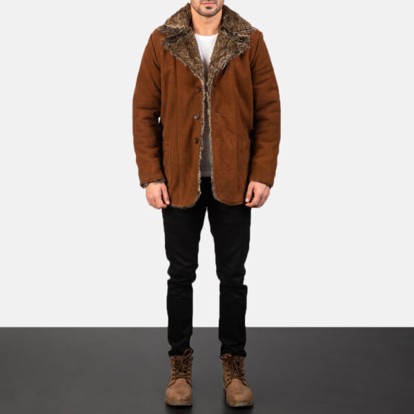 Furlong Brown Suede Leather Coat