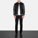 Harrison Black Hybrid Varsity Jacket