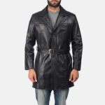 Black Collared Leather Jacket