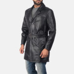 Black Collared Leather Jacket