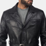 Black Collared Leather Jacket