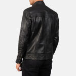 Mack Black Leather Biker Jacket USA