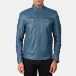 Mack Blue Leather Biker Jacket United States