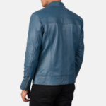 Mack Blue Leather Biker Jacket in United States