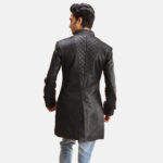 Midlander Quilted Black Leather Coat US