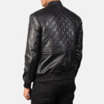 Moda Black Leather Bomber Jacket USA